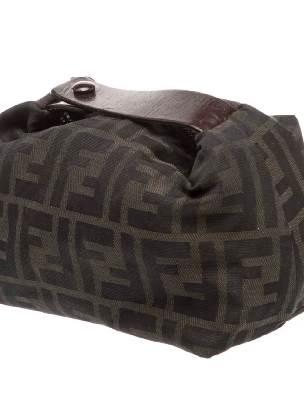 Fendi Black and Brown Zucca FF Evening Bag Vintage